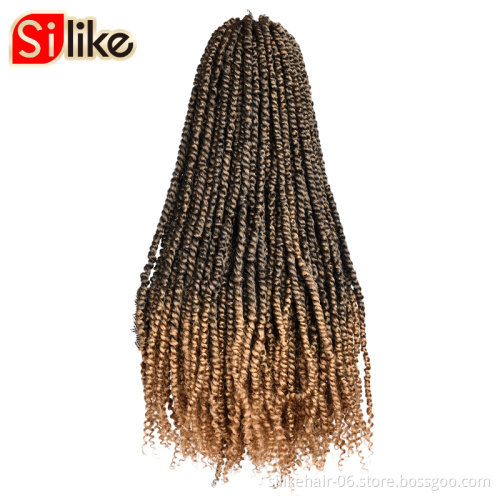 High Quality 22 inches Brown Pre-looped Braiding Hair For Women Wholesale Synthetic Passion Twist Crochet Braid Hair Extensions
